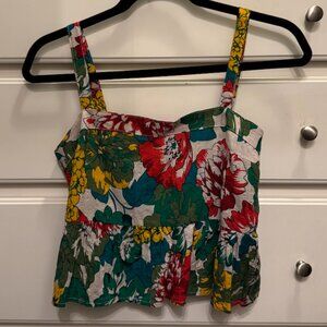 Natural Life-Floral Peplum Tank- XS